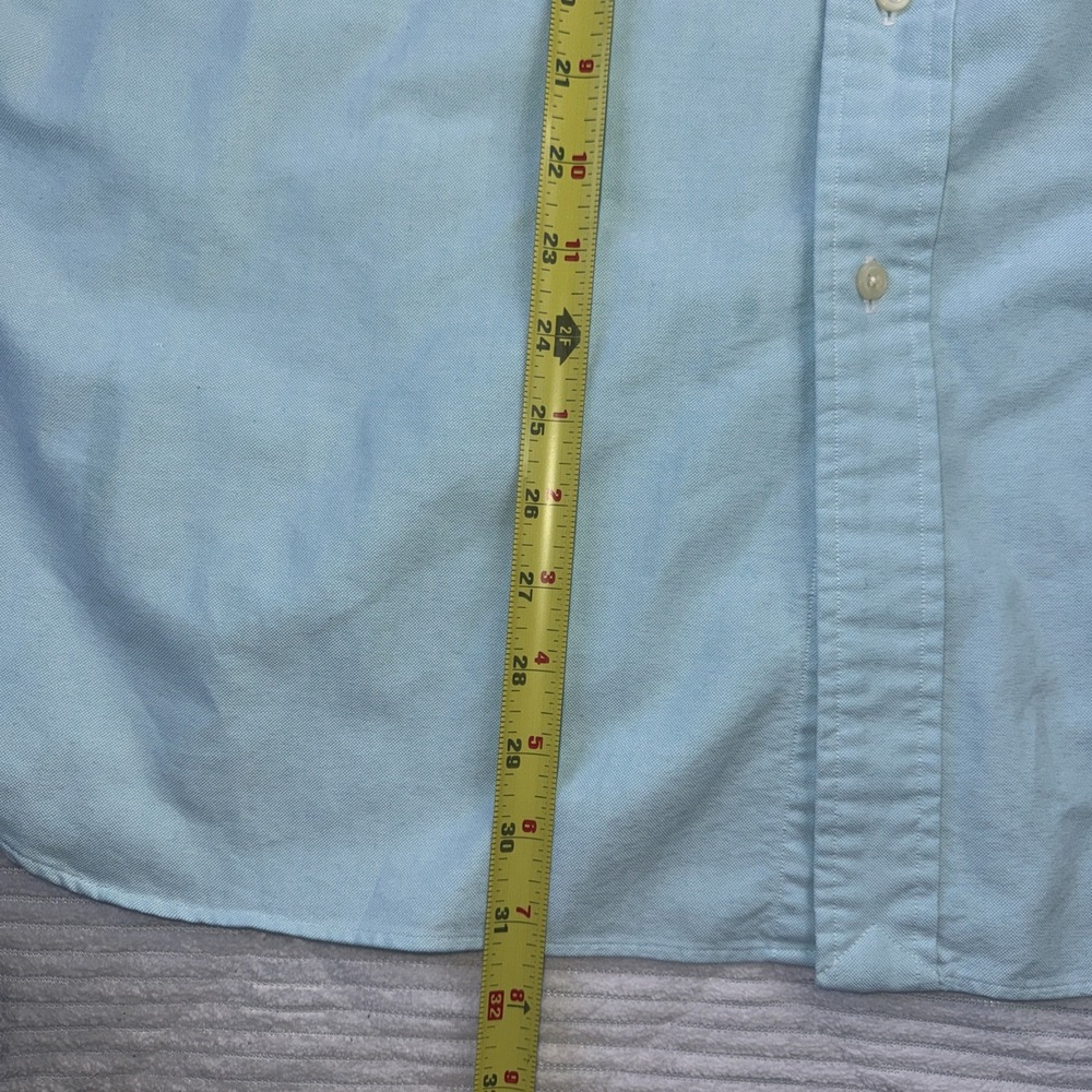 VTG Polo Ralph Lauren Custom Fit Shirt Mens Light Blue Cotton Button Down Preppy - Picture 8 of 15